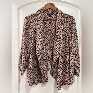 Torrid Leopard Print Crepe Crop Blazer Size 2 Business Casual Plus Size